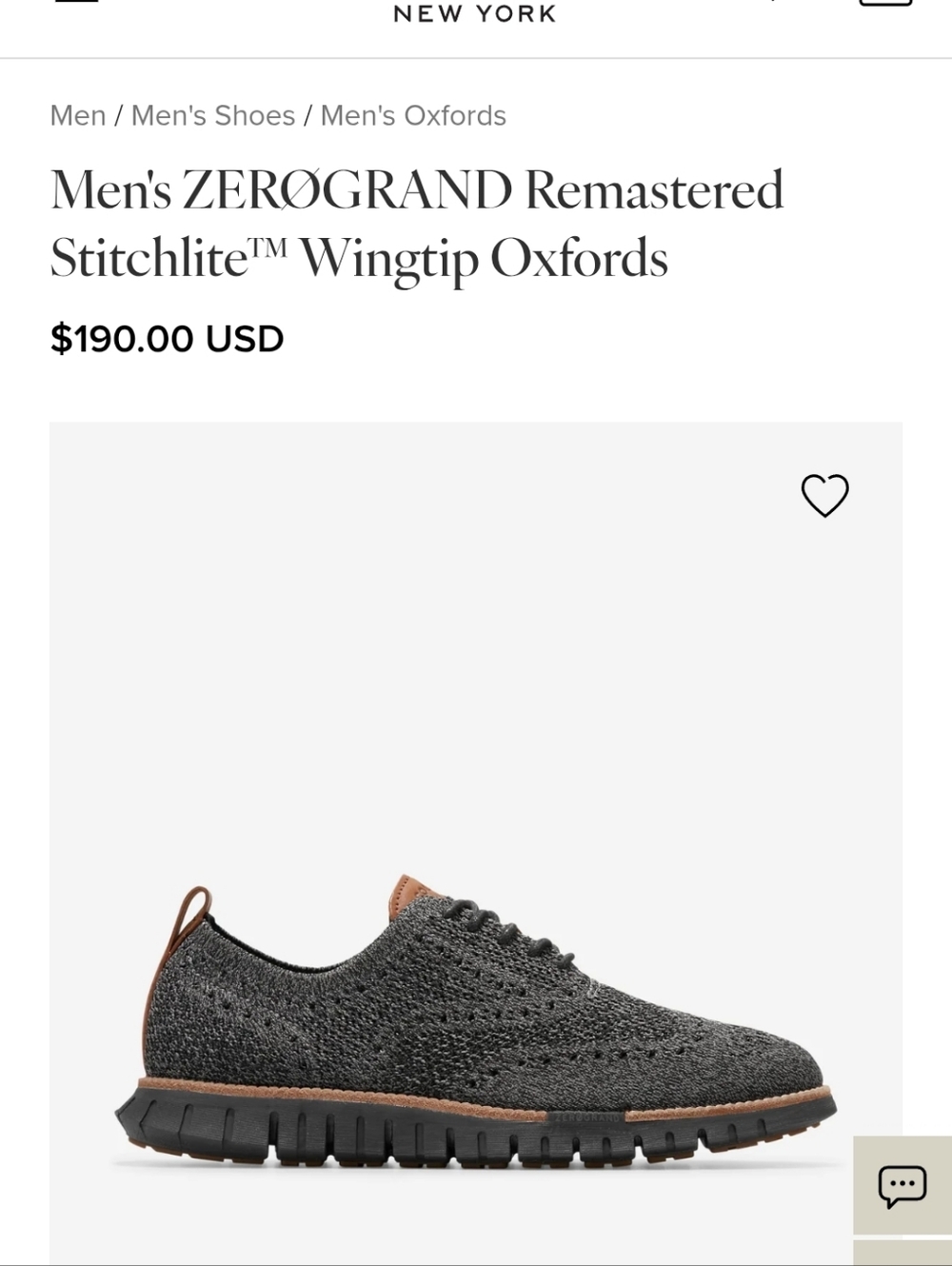 Cole Haan Men's ZERØGRAND Remastered Stitchlite Wingtip Oxfords - Black/Cream